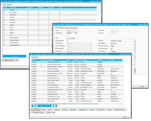 FMIS Asset Tracking Screens