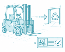 Forklift leaving service while its fixed asset register record is closed